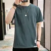 Camisetas para hombre Camisetas de manga corta para hombre Ropa de moda Estilo coreano Color sólido Algodón básico Tops para hombre Respirar