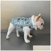 Mode Chien Denim Bouton Veste Designer Chat Imprimer Mince Gilet Schnauzer Bichon Corgi Teddy Pet Sweat Gilet Drop Livraison Dhmgx