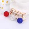 Chaveiros 10 pçs / lote lindo metal strass pellet keyholders criativo liga de zinco bola de golfe para presente