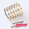 Armreif, modisches Armband, Designer-Armband, Titanstahl, Herren- und Damen-Armband, 18 Karat Roségold, Mode, verblasst nicht, Farbarmband, Trend, Edelstahl-Accessoires NGYW