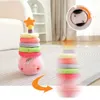 Luminous Dancing Electric Plush Toy Circle Throwing Game Movable Soft Stuffed Doll Baby Singing Recording Voice Interactive Toys 240111