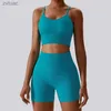 Yoga Outfit Women's Tracksuits Yoga Short Sets Seamless SportsWear Women Sport Outfit For Woman Crop Top Mini Shorts Suit Workout Clothes Athletic Wear YQ240115