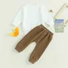 -07-01 Lioraitiin 0-3 ans bambin garçons 2 pièces automne vêtements ensembles à manches longues lettre broderie sweat hauts cordon pantalon 240111