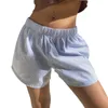 Shorts pour femmes Boxer pour femmes taille élastique jambe large rayé imprimé à carreaux sommeil filles vintage esthétique salon pyjama