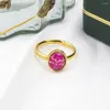 Anillos de racimo Moda Color rosa Escala de pescado Boda con vidrio Simple 316L Joyería de acero inoxidable para hombres Mujeres Banda Regalo gratis