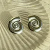 Pendientes de tuerca con diseño de caracol grande de acero inoxidable para mujer, joyería gruesa exagerada que no se deslustra