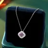 4/fyra Clover Zircon Pendant Necklace Micro Set Colorful 3A Zircon Necklace Europe Charm Women Lucky Grass Collar Chain Jewelry Valentine's Day Gift SPC