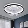 Ventilateur de plafond intelligent avec lumières, télécommande, lampe de décoration de chambre à coucher, lames invisibles, rétractables et silencieuses, 50cm