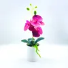 Flores decorativas artificial traça orquídea flor mini bonsai simulado vaso de árvore plantas falso escritório mesa ornamento sala estar decoração casa