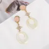 Boucles d'oreilles pendantes en alliage acrylique pour femmes, tendance, tendance, géométrie coréenne, étoile en cristal, bijoux cadeau