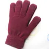 Solid Color warm Knitted Finger Gloves Candy Colors mens women Knitted Gloves Full Finger Stretch Mittens adult bike cycling warm gloves DF343