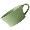 Mokken 320ml Eenvoudige keramische koffiekopje Drinken Ontbijt Melk Havermout Groene mok Huishoudelijk water