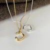 Pendants 1pc 18K Gold Authentic 925 Sterling silver Irregular Wave Letter Pendant Necklace Jewelry CB1001