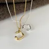 Hängen 1 st 18k Gold Authentic 925 Sterling Silver Oregelbundet Wave Letter Pendant Halsbandsmycken CB1001