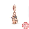 وصول جديد Sier Sparkling Rose Gold Pet Cat Kitty Charm سوار وملاء