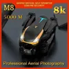Drony Nowe M8 Professional z kamerą 4K HD Drone Bezszczotkowy przepływ silnika Pozycjonowanie Pilot Pilot Control Mini Quadcopter Toys Prezent