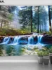 Woods Tapestry hanging wall Home Decor Forest Nature Landscape wall Tapestry Living Room Bedroom Decoration Background Curtain 240111