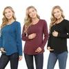 Autumn Long Sleeve Pregnancy Maternity Clothes Breastfeeding Tops For Pregnant Women Nursing Top Tshirt Free 240111