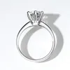 5 Karaat Echte Verlovingsring Vrouwen 18 K Wit Vergulde Lab Diamond Ring Sterling Zilveren Trouwringen Sieraden 240111