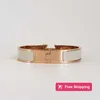 Bangle Classic Designer Armband Steel Bangle Luxury Brand 18K Rose Gold Armband Women Armband 12mm bred med presentpåse 54wk