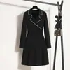 Fashion Sexy Short Women Autumn Winter Dress V Neck Thick Ribbed Party Kintting Dress Soft Warm lady Loose 4XL Sweater Dress Y2K 240112