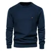 Herensweaters herfst en winter Europese Amerikaanse effen kleur trui Casual gebreide mode-top met ronde hals