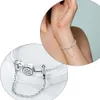 Vendita CALDA Sterling Sier Catena di sicurezza adatta braccialetto originale Gioielli fai da te per le donne Moda che fa fascino brillante