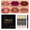 Set 6 pz/set Doppio Attacco Rossetto Opaco Trucco di Lunga Durata Impermeabile Rossetti Nudi Labbra Liner Matita Donna Cosmetici Kit di Bellezza