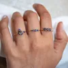 Cluster Rings Vintage Light Blue Zircon Ring For Women Dating Marriage Copper Plated Gold Geometric Fashion Aesthetic Jewelry