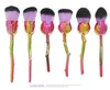 Pinsel neue 6 Rosen hochwertige professionelle Make -up -Pinsel -Set -Schraubengriff Griff Make -up -Werkzeug Eyeliner Vollfettes synthetisches Haar