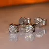 IOGOU m4mm5mm65mm8mm9mm10mm11mm Certified D VVS1 Stud Earrings 925 Silver For Women Men Jewelry 240112