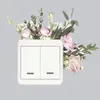 Switch Stickers Flowers Green Plants Leaves Personalized Wall Decorations Removable SelfAdhesive 240111