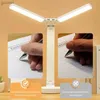 Luci notturne Lampada da scrivania a LED 3 livelli Dimmerabile Touch Luce notturna USB Ricaricabile Protezione per gli occhi Lampada da tavolo pieghevole per la lettura sul comodino della camera da letto YQ240112