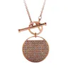 Swarovskis Necklace Designer Women Top Quality Pendant Necklaces Rose Gold T-Buckle Racquet Necklace For Women Element Crystal Round Racquet Collar Chain For Women