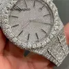 Versión de diseñador de diamantes de lujo Reloj de diamantes de moissanita grande Movimiento de PRUEBA DE PASO Calidad superior Zafiro helado completo hecho a medida con caja