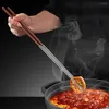 Kitchen Storage 1 Pair Of Cooking Frying Chopsticks Pot Noodles Wooden Metal Long