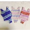 Designer meninas swimwear clássico marca bebê crianças biquíni maiôs crianças maiô arco bonito uma peça swimwears impressão multicolor CSD2401124-6