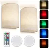 2pc Magnetic Wireless Wall Sconce Lighting Decor Battery Rechargeable Wall Sconce With Fabric Shade And Remote Control 16 RGBW Colors Changeable Dimmable Wall Lamp