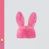 Rabbit uszy czapki Korea ins nisza urocza różowa czerwono -pluszowa czapka pullover zima ciepło utrzymanie śmiesznego Praphy Hats 240111