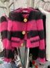 HIGH STREET ist FW Designer Fashion Damen Kontrast-einreihige Woll-Kurzjacke 240112