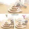 Cat Toys Wooden 2/3 Poziomy Pet Cat Toy Tower Tracks Disc Cat Intelligence Asement Triple Play Disc Toys Ball Training Toysvaiduryd