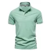 Aiopeson Cotton Mens Polos Solid Color Classic Polo Shirt Men Short Sleeve Top Quality Casual Business Social Polo Men 240111