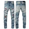 2024 high quality NEW Men's Designer Amirs Jeans Fashion Skinny Straight Slim Ripped Jeans Stretch Casual Trousers