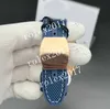 APF Factory Chrono RG ABF Best Edition pour hommes, cadran texturé bleu sur bracelet en nylon bleu, mouvement chronographe automatique 7750, plaqué or rose 18 carats, 44 mm