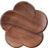 Table Mats Black Walnut Coasters Solid Wood Creative Petal Decoration And Accessories Independence Mat