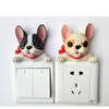 French Bulldog Harts Switch 3D Wall Sticker Accessories Socket Decoration Kids Bedroom Poster Onoff Kitchen Plug Ornament 240111