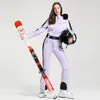 Winter Women Jumpsuit Ski Suit Thermal Thicken Waterproof Windproof Outdoor Sport Wear for Snowboard Mountain 240111