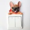 French Bulldog Harts Switch 3D Wall Sticker Accessories Socket Decoration Kids Bedroom Poster Onoff Kitchen Plug Ornament 240111