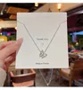 Collares colgantes Animal de Corea del Sur Zircon Mariposa Collar de cadena de acero de titanio Nimble Lucky Día de la madre Mujer Regalo de boda Joyería