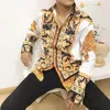 Herrklänningskjortor Fashion Luxury 3D Colorful Crown Blossom Leisure Long Sleeve Man Shirt Brand Western Style Classic Tops